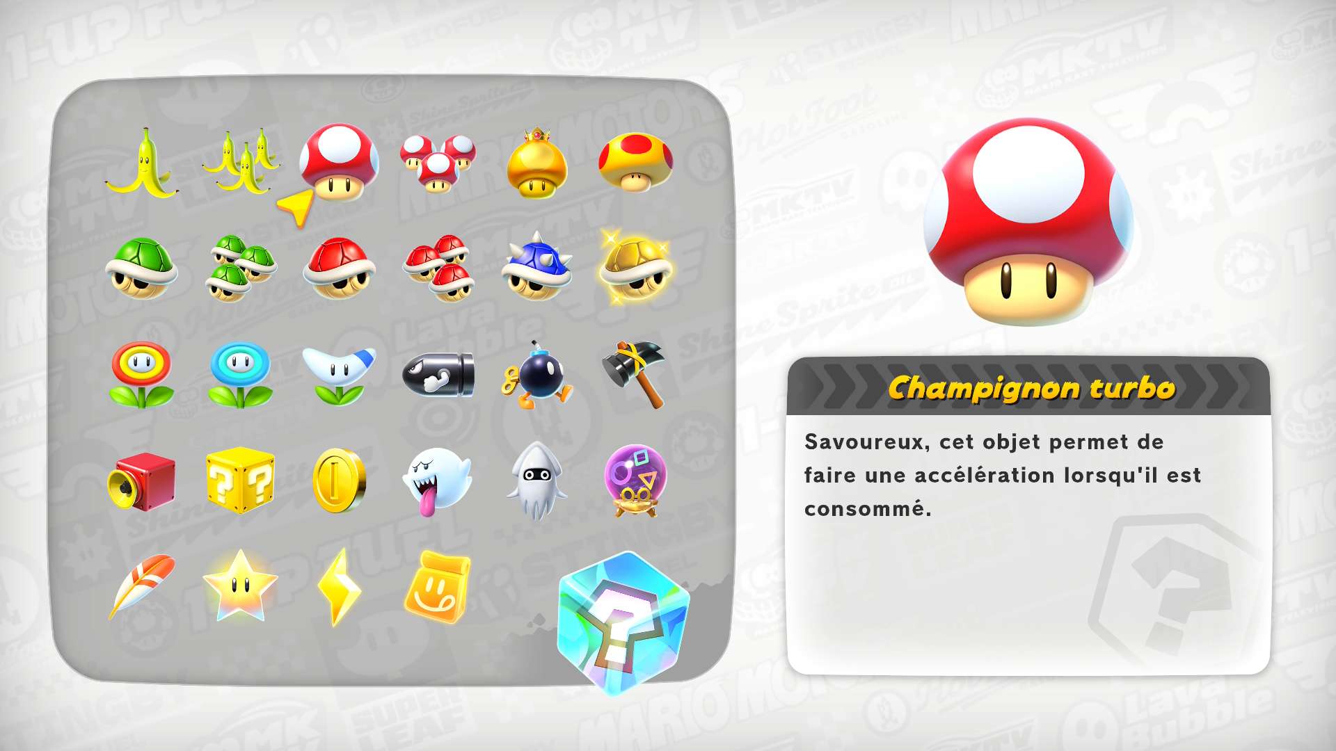 Objet mario kart world 1 Objet mario kart world 1