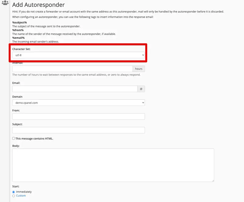Set up autoresponder