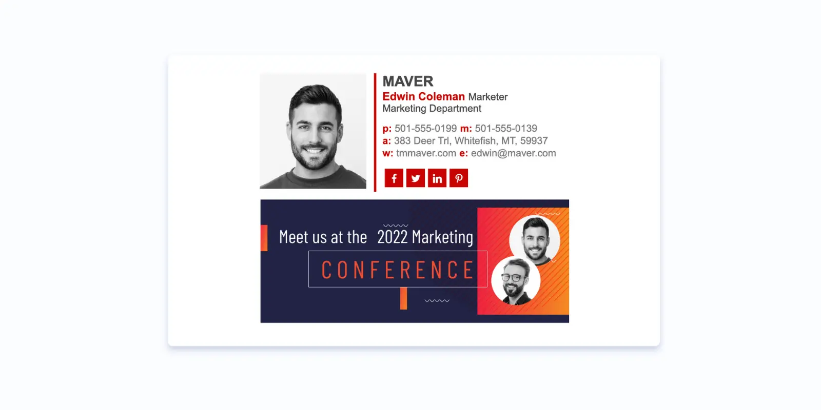 email signature event
