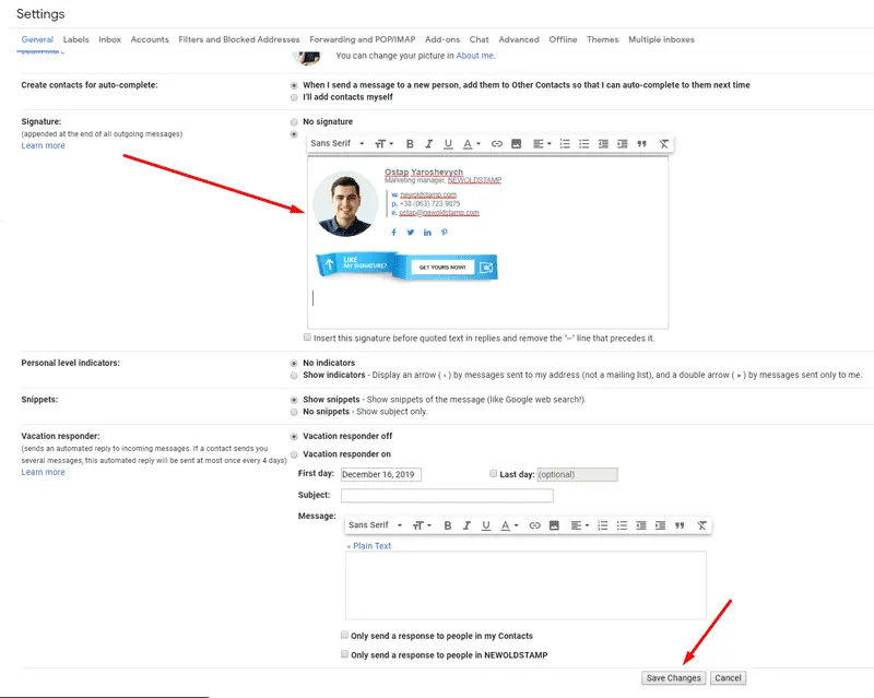 Gmail email signature