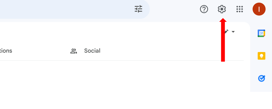 Gmail Gear Icon