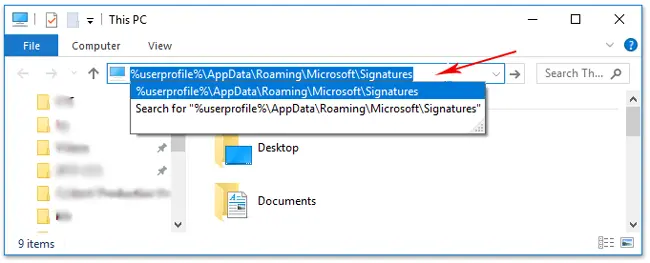 how to import email signature