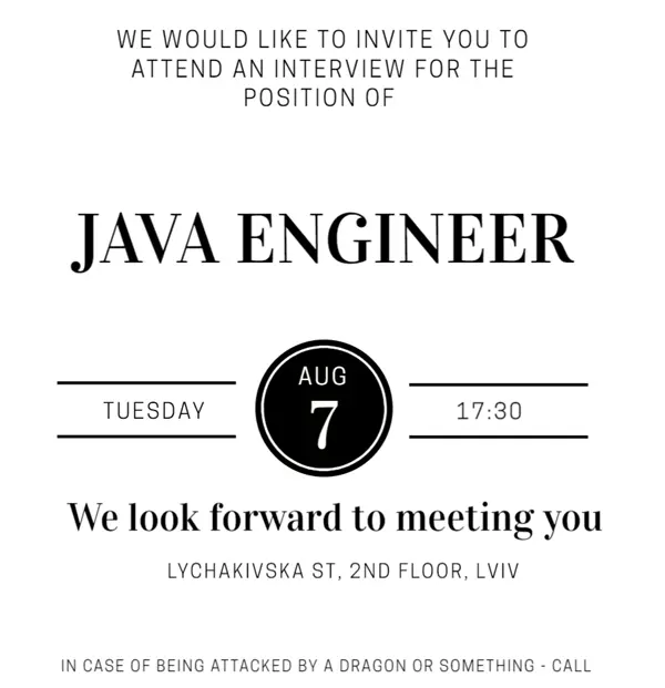 interview invitation example