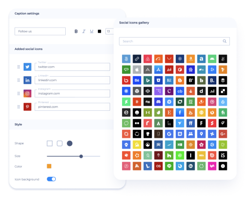 Add social media icons and follow buttons to your email signature