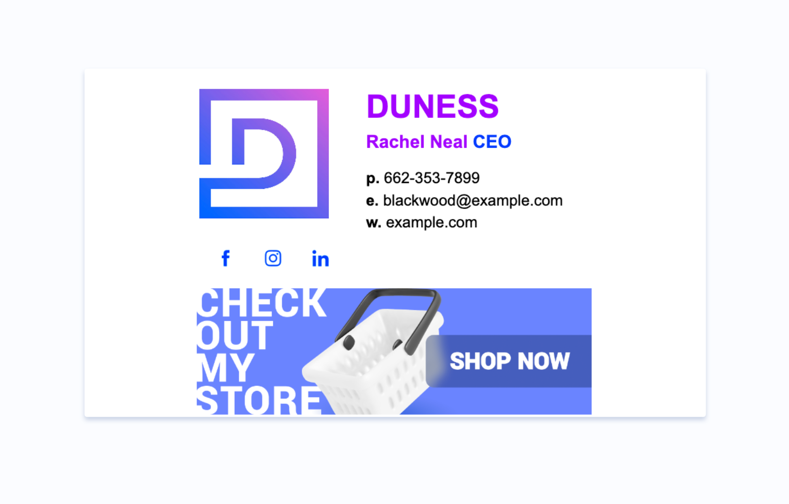 email footer